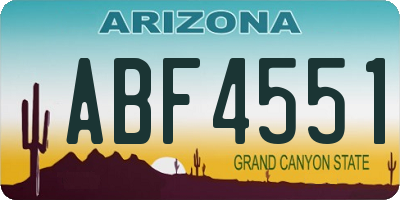 AZ license plate ABF4551