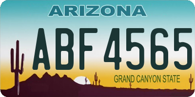 AZ license plate ABF4565