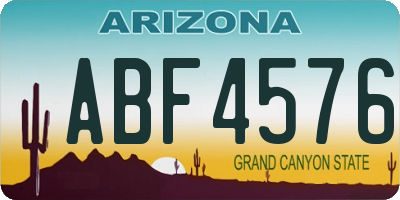 AZ license plate ABF4576