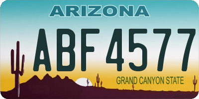 AZ license plate ABF4577