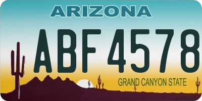 AZ license plate ABF4578