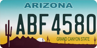 AZ license plate ABF4580