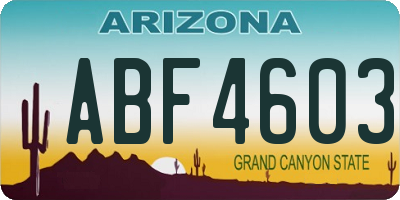 AZ license plate ABF4603