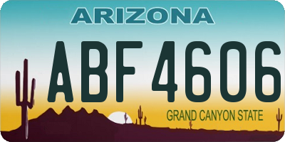 AZ license plate ABF4606