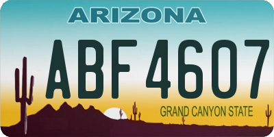 AZ license plate ABF4607