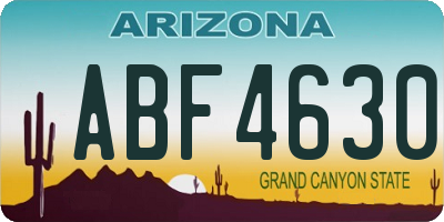 AZ license plate ABF4630