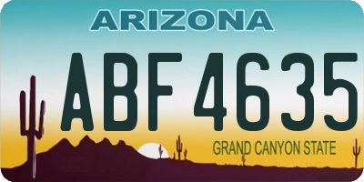AZ license plate ABF4635