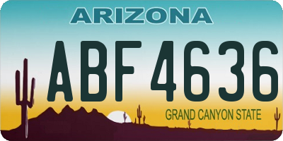 AZ license plate ABF4636