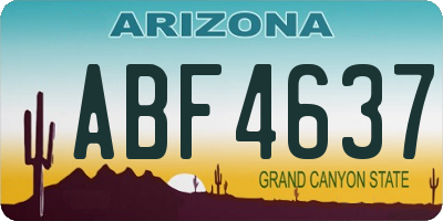 AZ license plate ABF4637