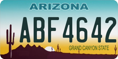AZ license plate ABF4642