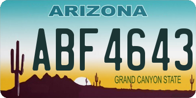 AZ license plate ABF4643