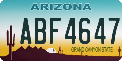 AZ license plate ABF4647