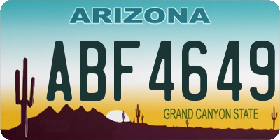 AZ license plate ABF4649
