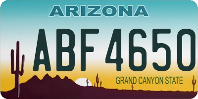 AZ license plate ABF4650