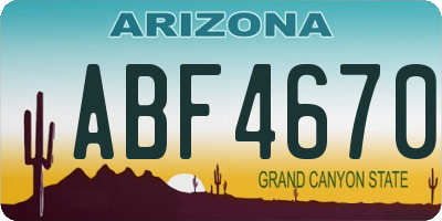 AZ license plate ABF4670