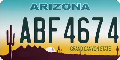AZ license plate ABF4674