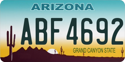 AZ license plate ABF4692