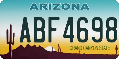 AZ license plate ABF4698