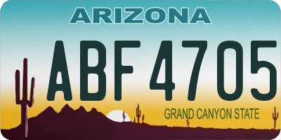 AZ license plate ABF4705