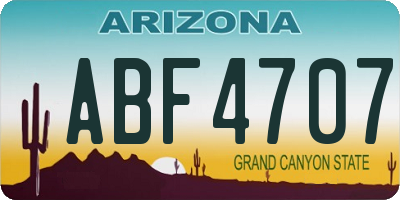 AZ license plate ABF4707