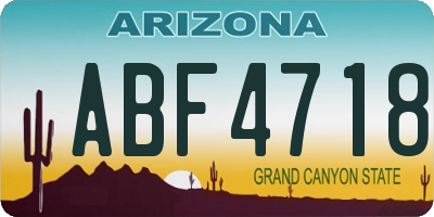 AZ license plate ABF4718