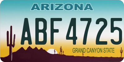 AZ license plate ABF4725