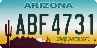 AZ license plate ABF4731