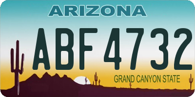 AZ license plate ABF4732