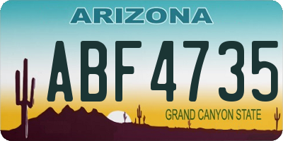 AZ license plate ABF4735