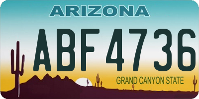 AZ license plate ABF4736