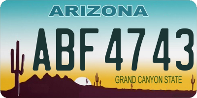 AZ license plate ABF4743