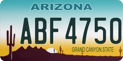 AZ license plate ABF4750