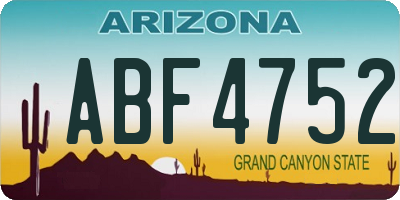 AZ license plate ABF4752