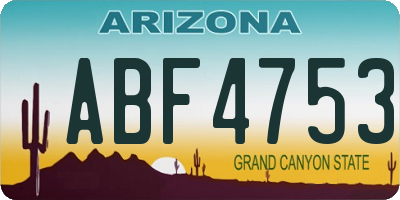 AZ license plate ABF4753