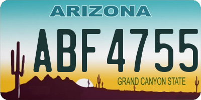AZ license plate ABF4755