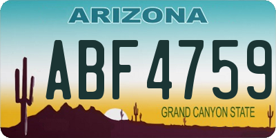 AZ license plate ABF4759