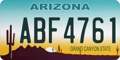 AZ license plate ABF4761