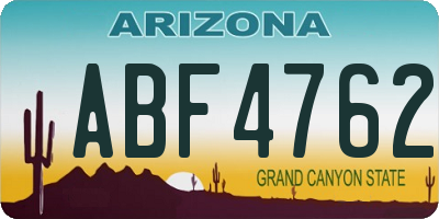 AZ license plate ABF4762