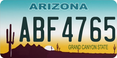 AZ license plate ABF4765