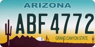 AZ license plate ABF4772