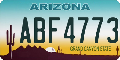 AZ license plate ABF4773
