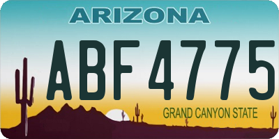 AZ license plate ABF4775