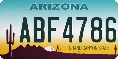 AZ license plate ABF4786