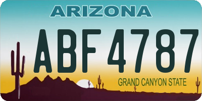AZ license plate ABF4787