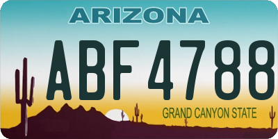AZ license plate ABF4788