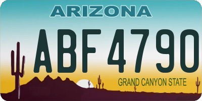 AZ license plate ABF4790