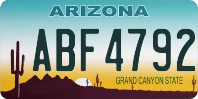 AZ license plate ABF4792