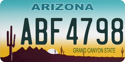 AZ license plate ABF4798