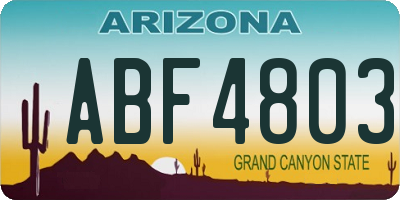 AZ license plate ABF4803