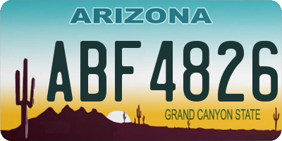 AZ license plate ABF4826